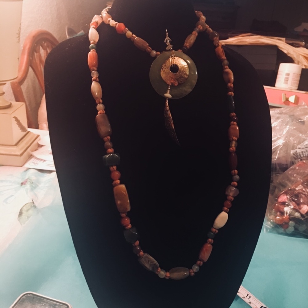 Bohemian Natural Gemstone Handmade Long Necklace - Picture 8 of 8